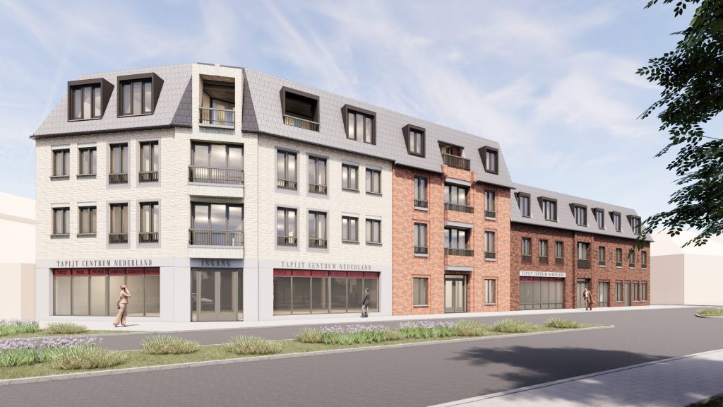 Architectonisch ontwerp van LA Architecten voor Tapijtcentrum Breda